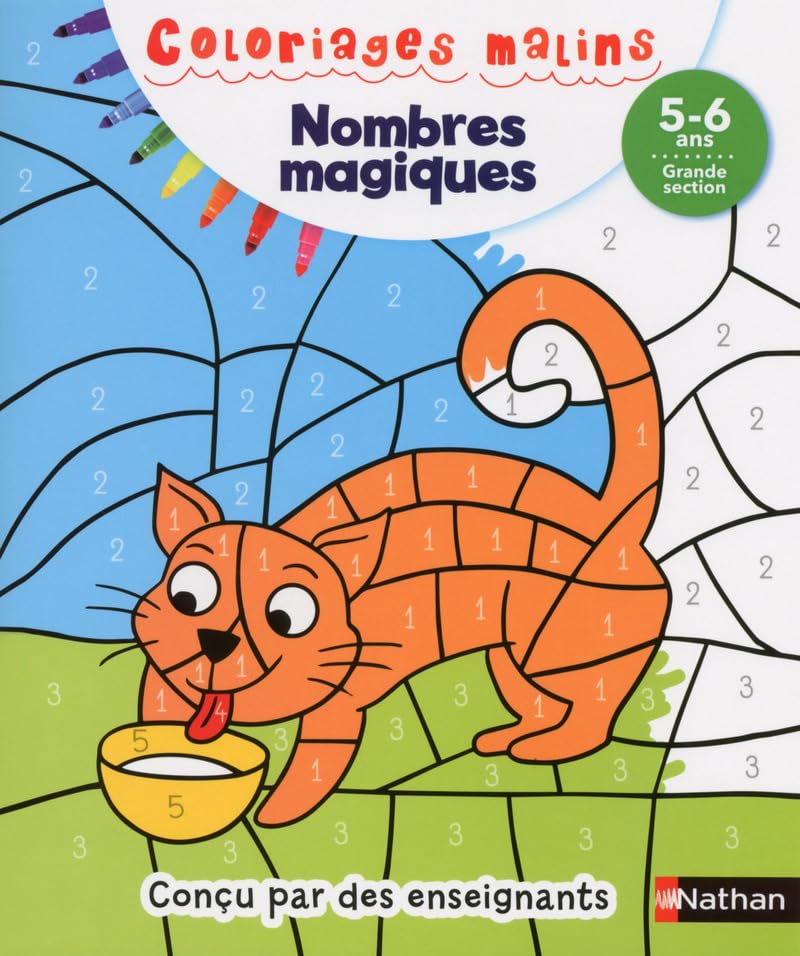 Coloriages magiques Maternelle - Pour s'entraîner à reconnaître les nombres, les quantités et compter en coloriant - Grande Section de maternelle 5/6 ans 9782091894546