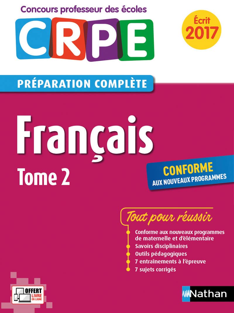 Français - Tome 2 - CRPE 2017 9782091647241