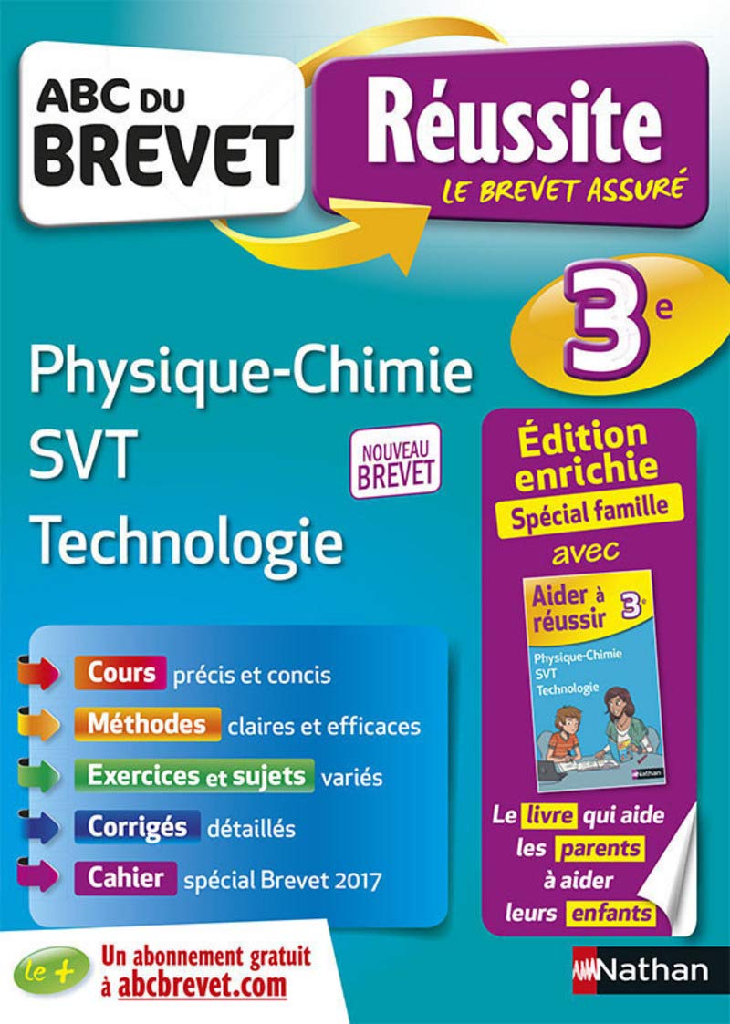 ABC du Brevet Réussite Parent Physique-Chimie SVT Techno 3e 9782091503462