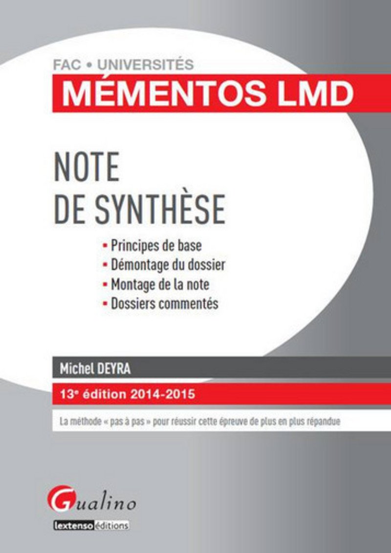 Note de synthèse 9782297032582