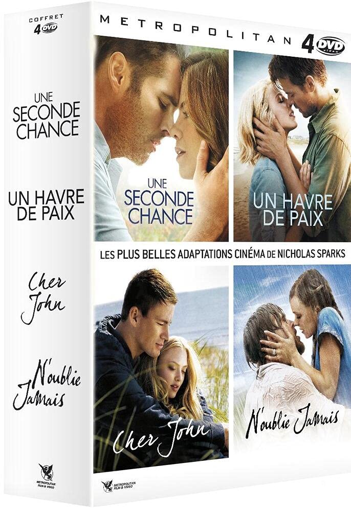 Coffret Nicholas Sparks : Une seconde chance + N'oublie jamais + Cher John + Un havre de paix 3512392302244