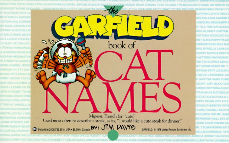 The Garfield Book of Cat Names 9780345350824