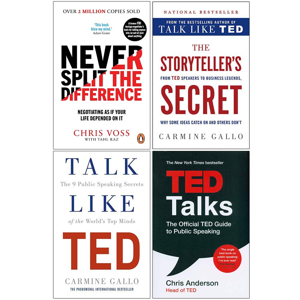 Ne divisez jamais la différence, Le secret du conteur, Parlez comme TED, Ensemble de collection de 4 livres TED Talks 9789124037925