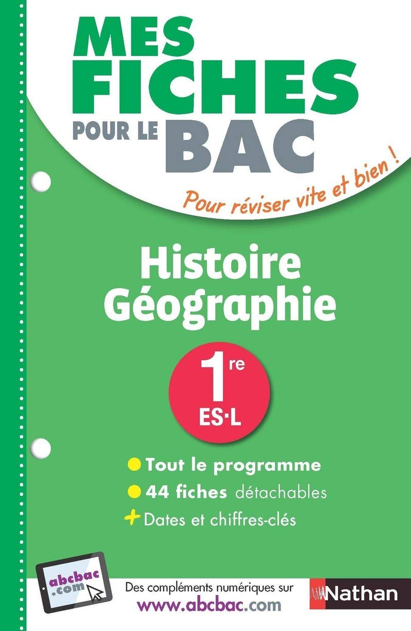 Mes fiches pour le BAC Histoire-Géographie 1re ES-L - Ancien programme 9782091503257