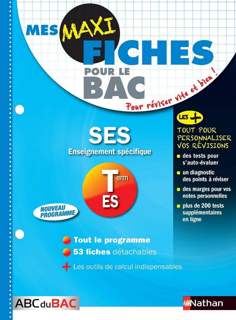 Mes MAXI Fiches SES Term ES Enseignement spécifique (14) 9782091893006