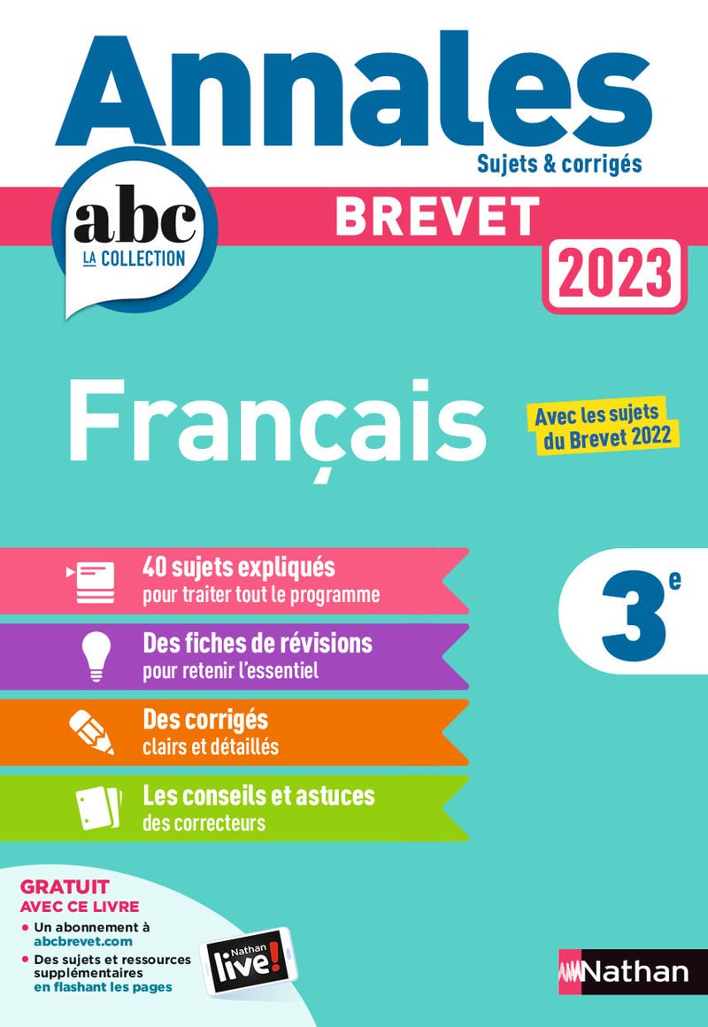 Annales ABC du Brevet 2023 - Français 3e - Sujets et corrigés + fiches de révisions 9782091572895