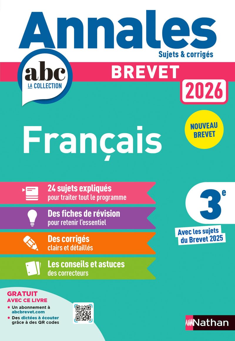 Annales ABC du Brevet 2026 - Français 3e - Sujets et corrigés + fiches de révisions 9782095050252