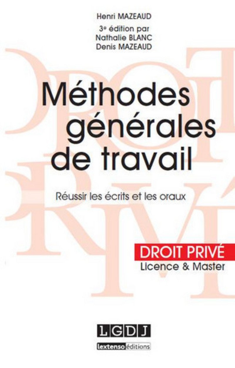 Méthodes générales de travail 9782275044026