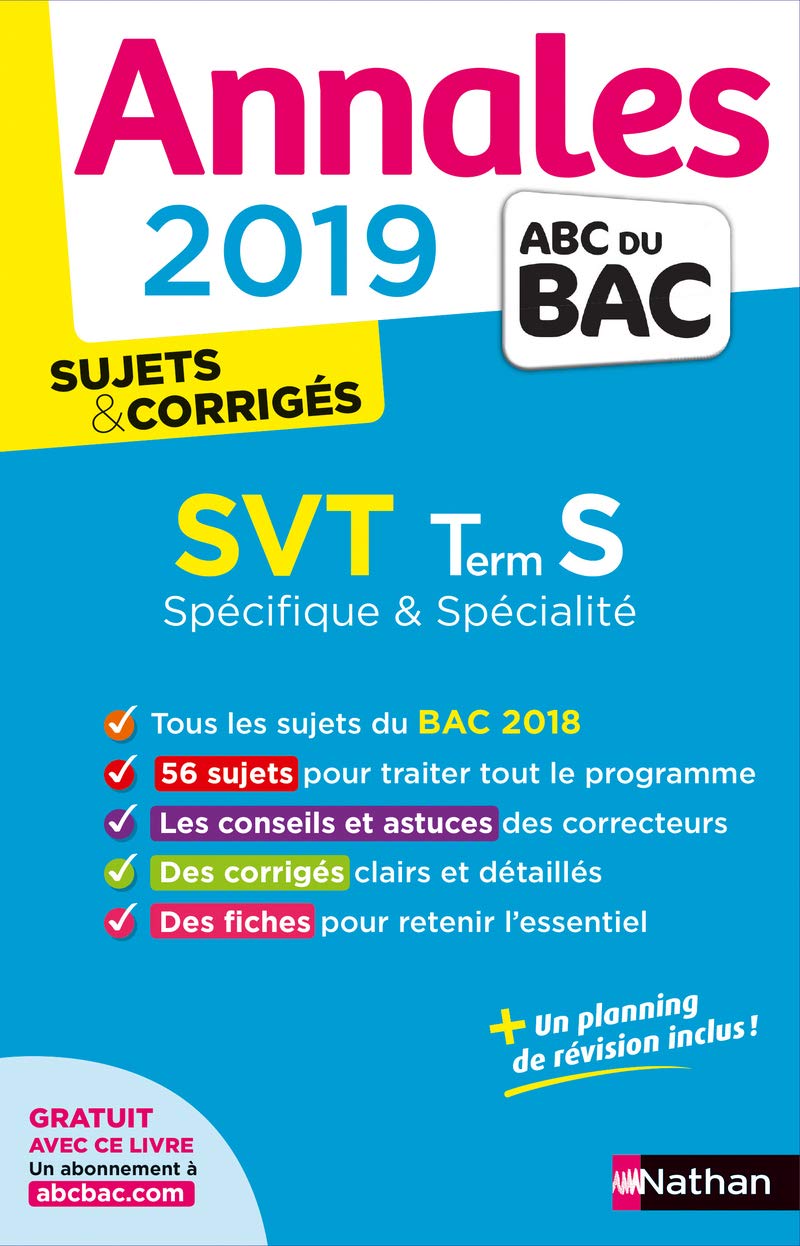 Annales ABC du BAC 2019 - SVT Term S Spé&Spé 9782091573465