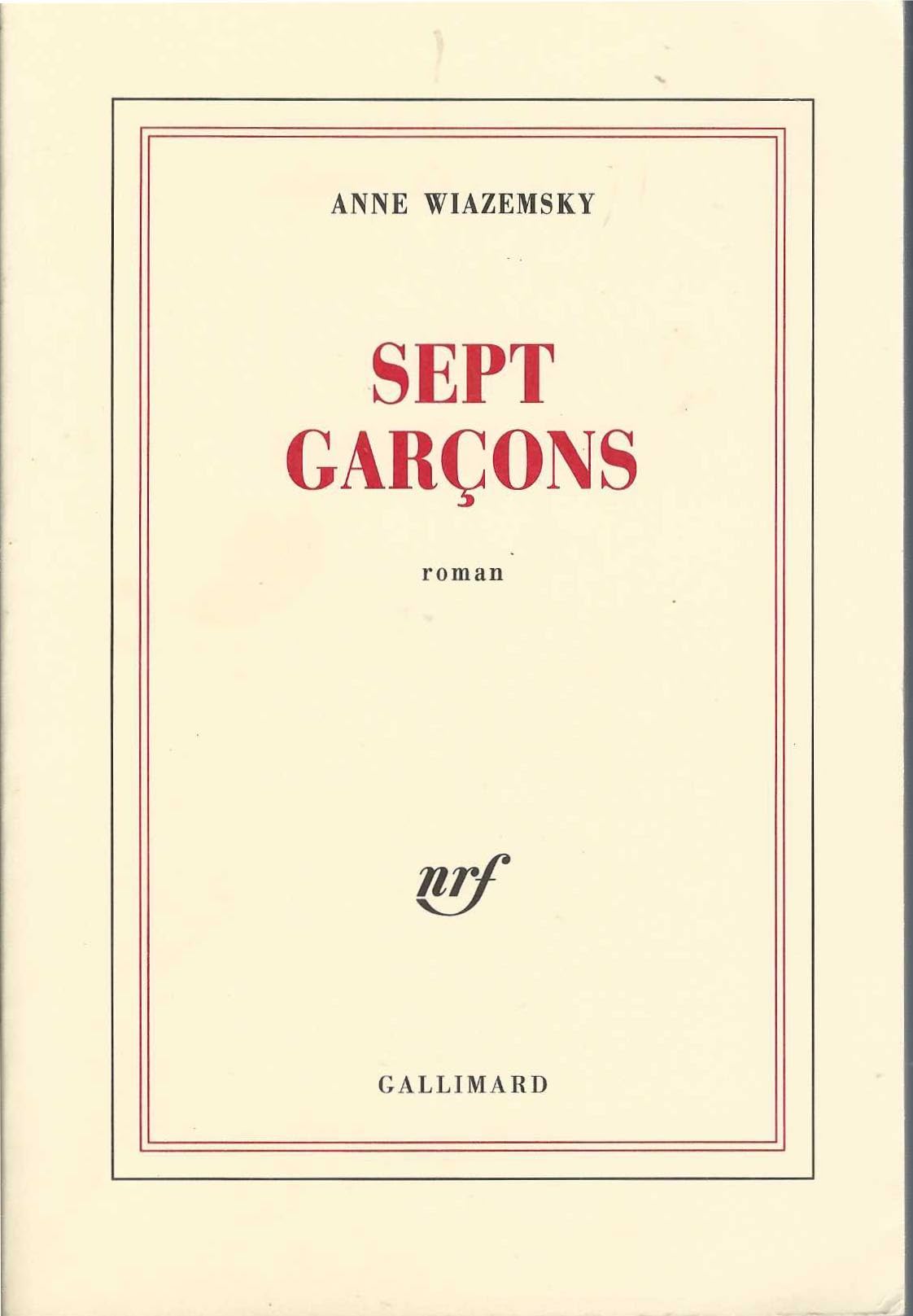 Sept garçons 9782070765874