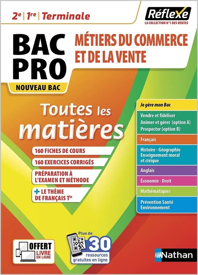 Toutes les matières - Bac Pro Métiers du Commerce et de la Vente - Réflexe - 2025 (06) 9782091674230