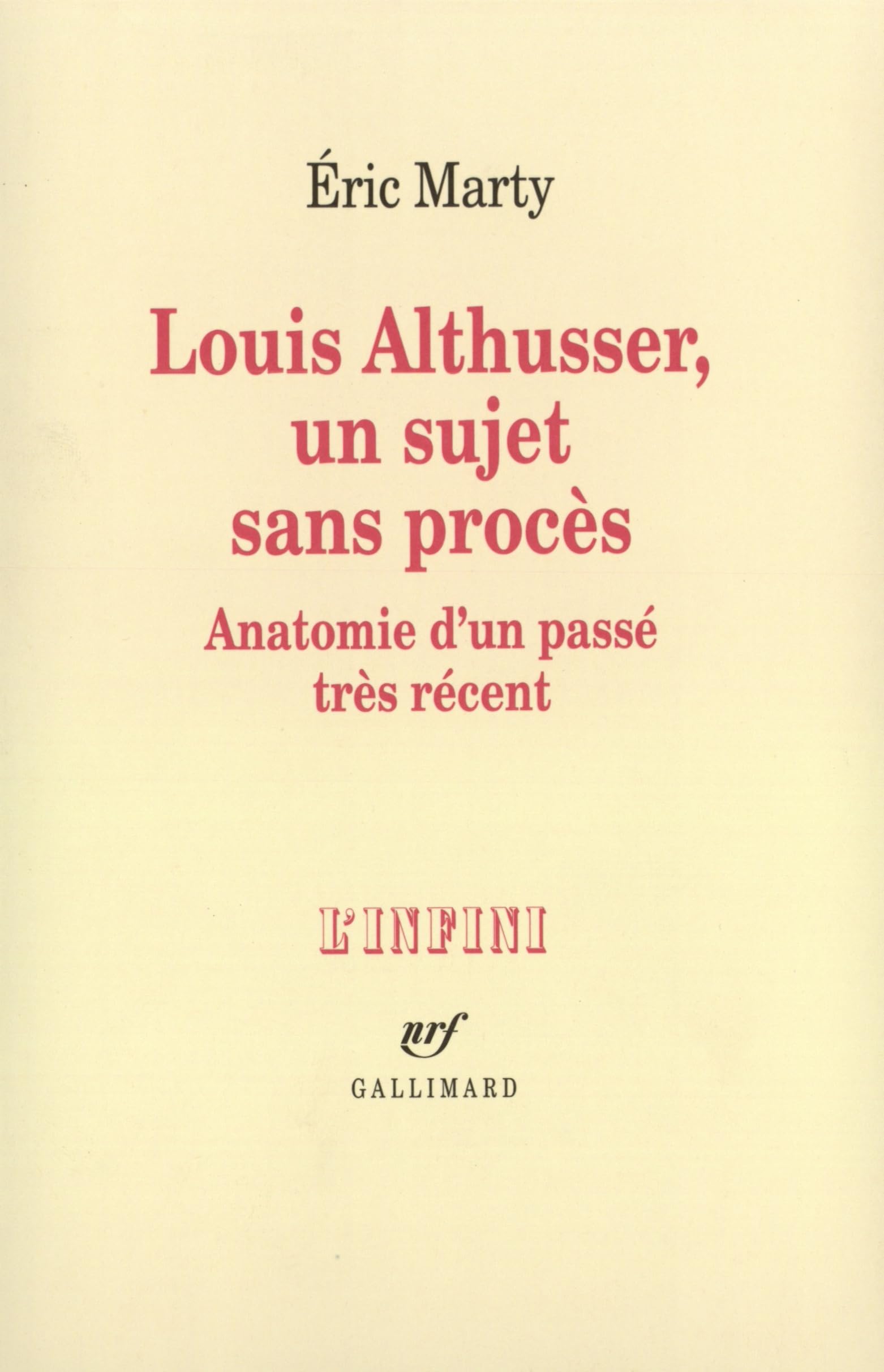 Louis Althusser, un sujet sans procès: Anatomie d'un passé très récent 9782070756209