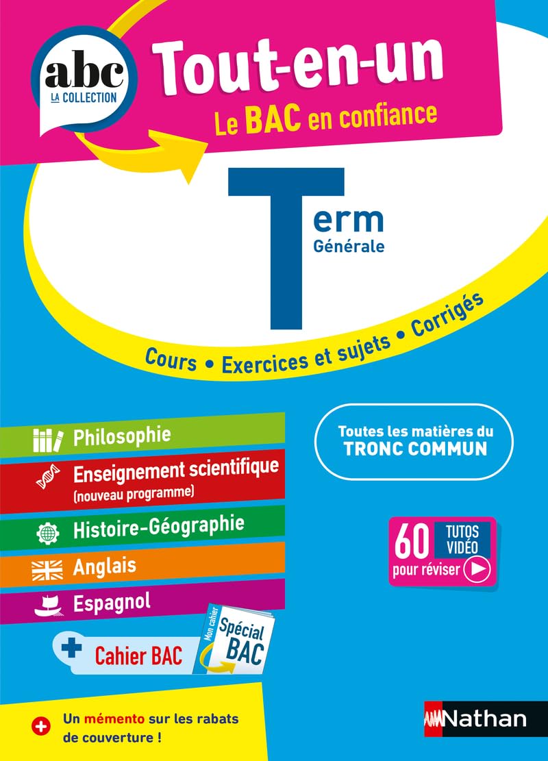 ABC Tout en un Tle - Toutes les matières du tronc commun Terminale - Bac 2026 - Philosophie, Enseignement scientifique, Histoire-Géographie, Anglais, Espagnol + Cahier spécial Bac 9782095035617