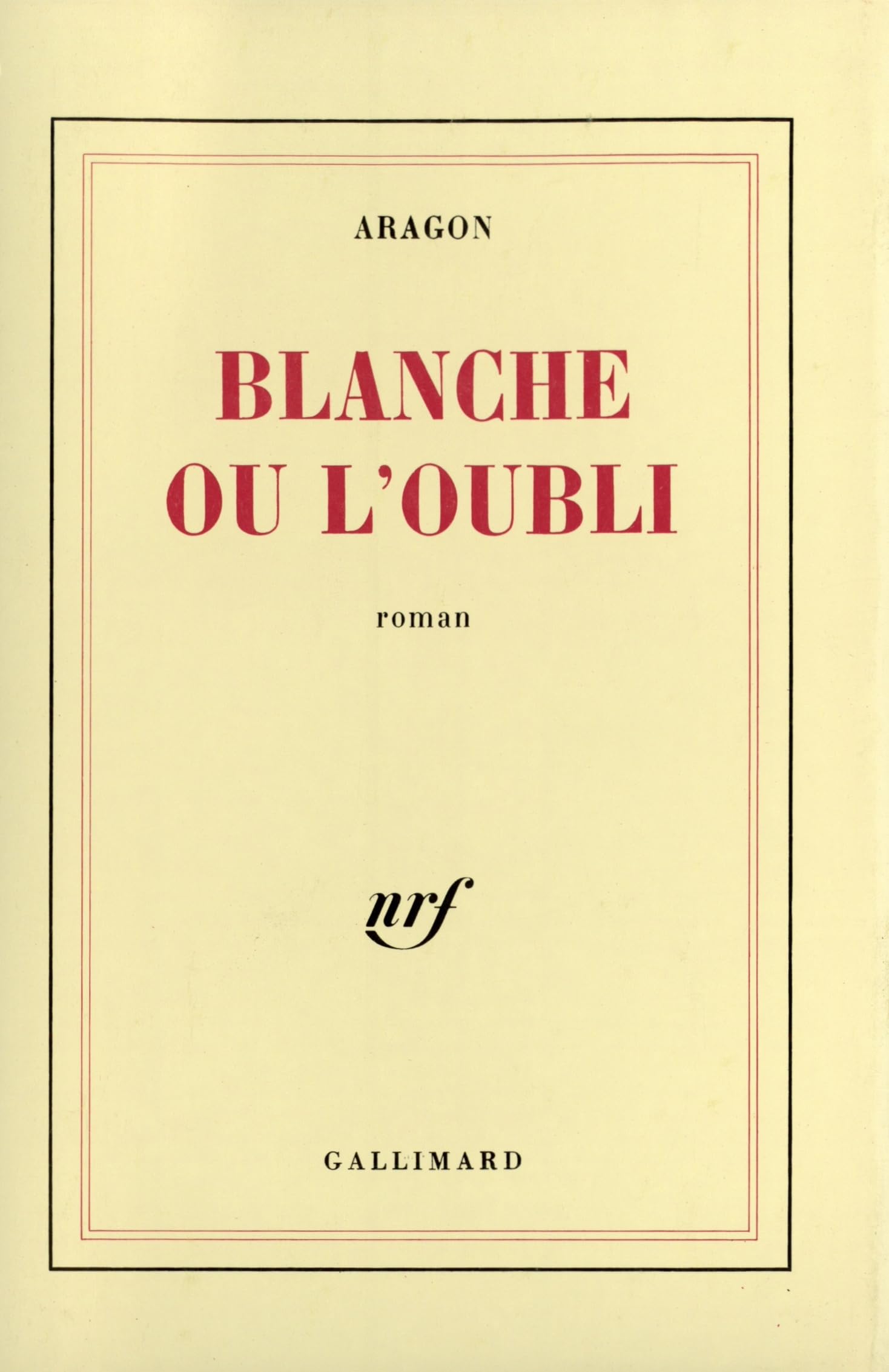 Blanche ou L'oubli 9782070202317