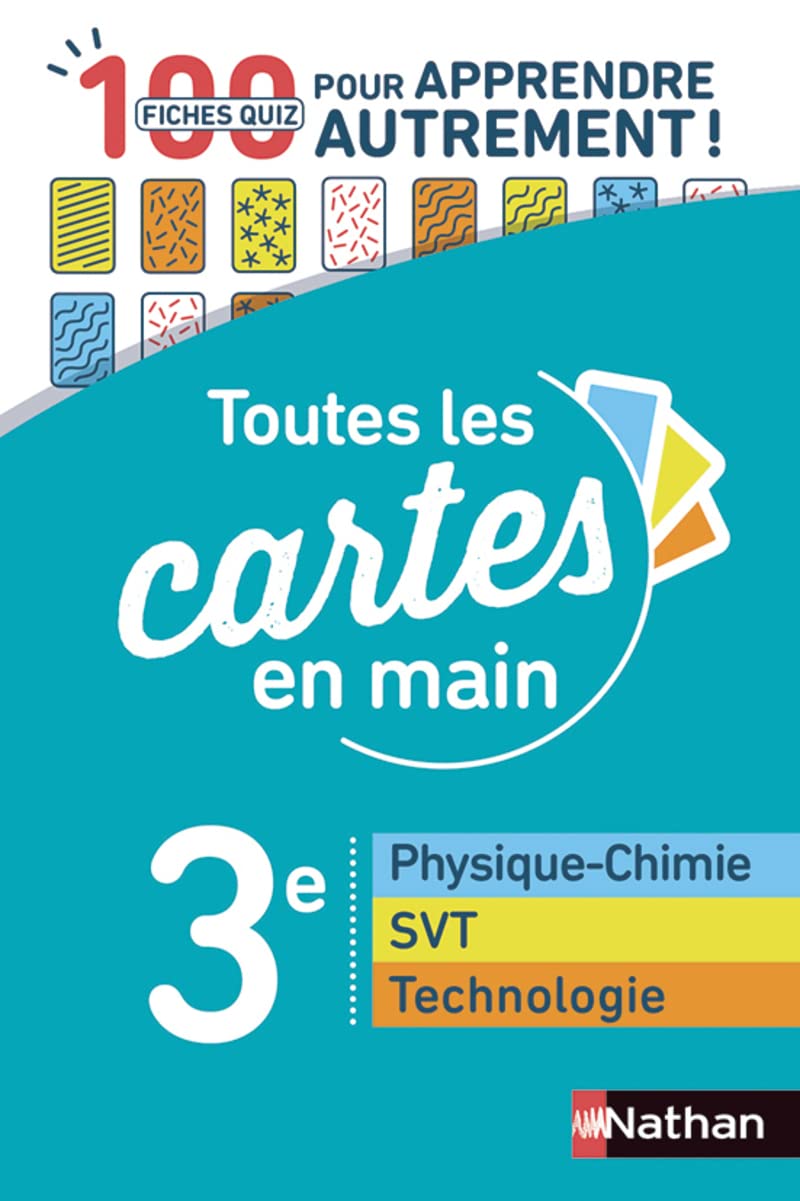 Physique-Chimie - SVT (Sciences de la vie et de la Terre) - Technologie 3e - Toutes les cartes en main - Fiches quiz Brevet - Brevet 2026 9782091573861