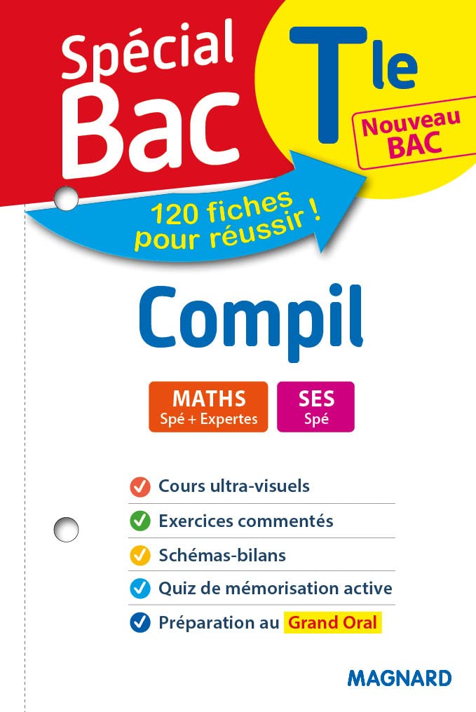 Spécial Bac Compil 2 Spés Maths SES Tle Bac 2021: Tout le programme en 120 fiches, cours utlra-visuel, schémas-bilans, exercices, quiz et Grand oral 9782210765375