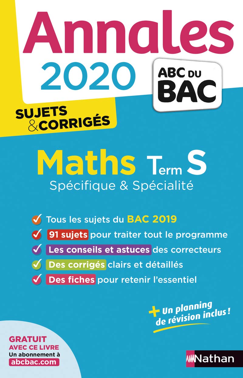 Annales ABC du BAC 2020 Maths Term S - corrigé 9782091574363