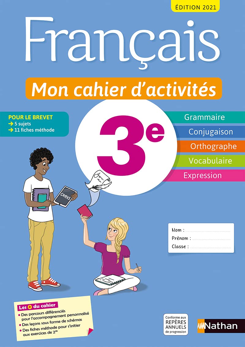 Français - Mon cahier d'activités - 3e - Edition 2021 9782091712970