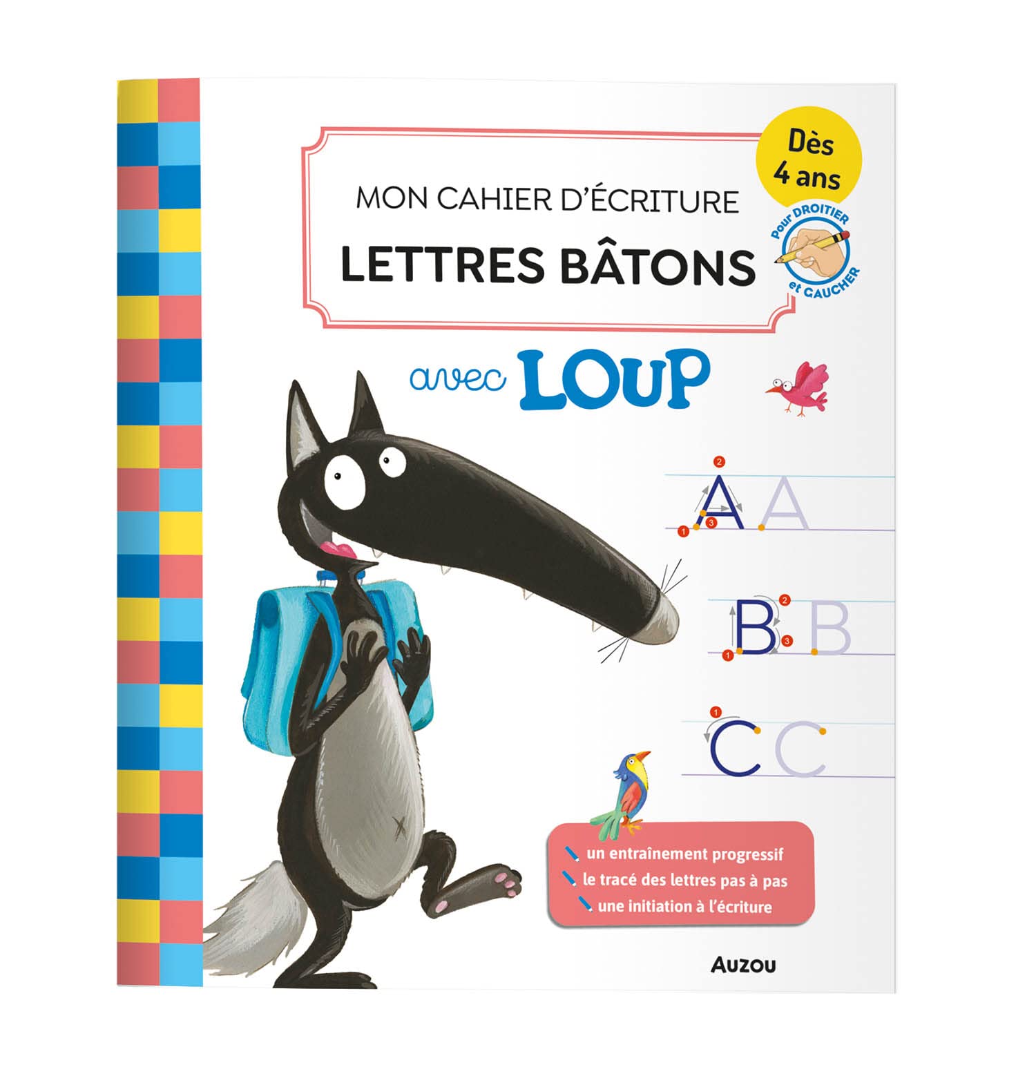 Mon cahier d'écriture lettres bâtons avec loup 9791039522717
