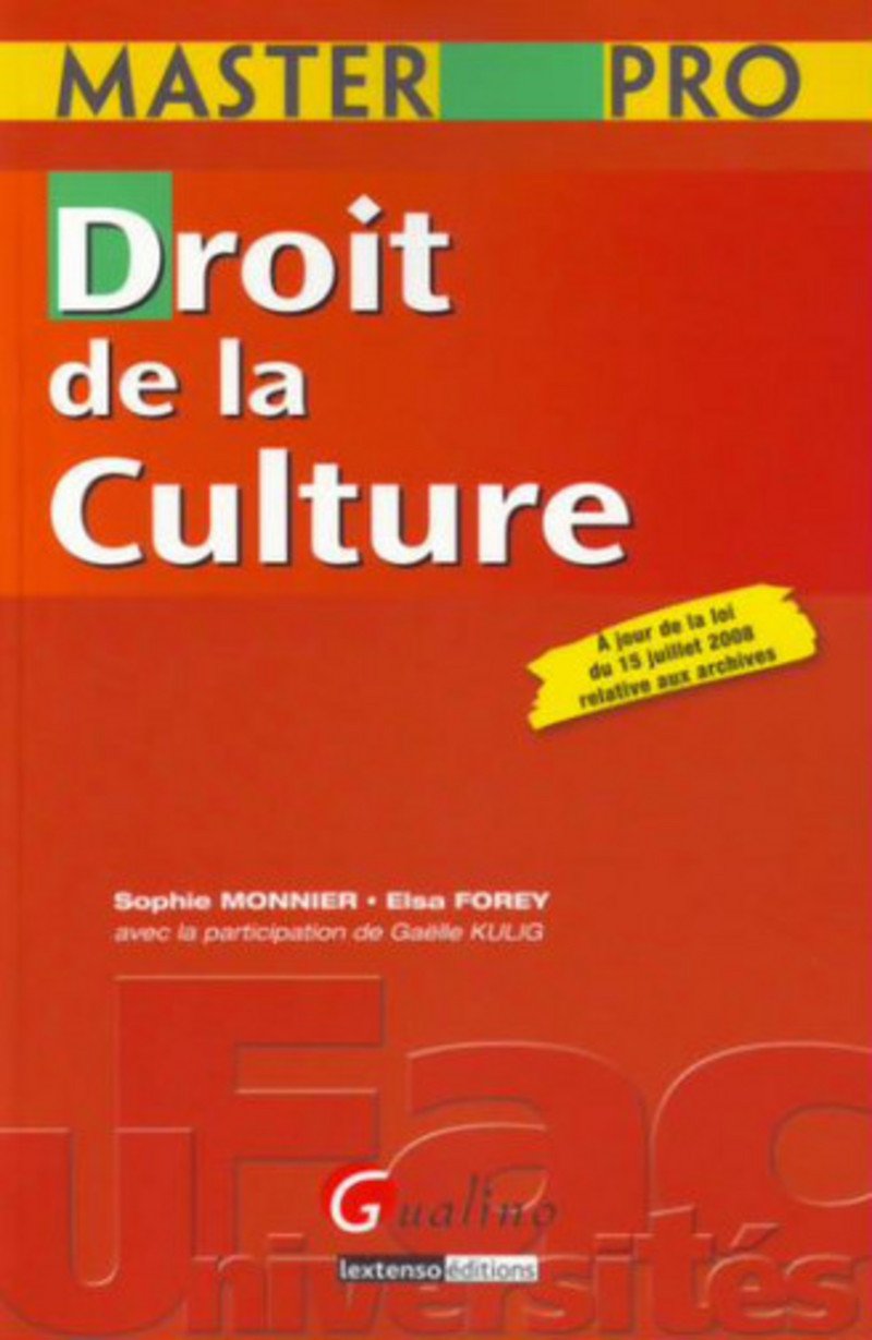 Master Pro Droit de la culture 9782297003872