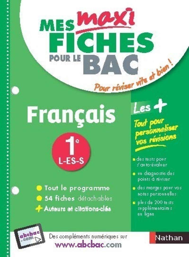 Mes MAXI Fiches Français 1ere L-ES-S (04) 9782091503370