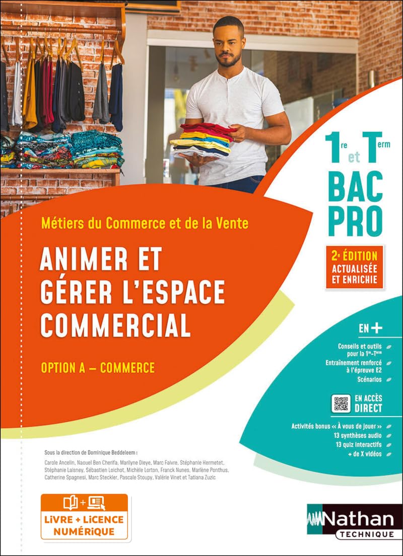 Animer et gérer l'espace commercial - Option A - 1re/Terminale Bac Pro Métiers du Commerce et de la Vente 9782095019303