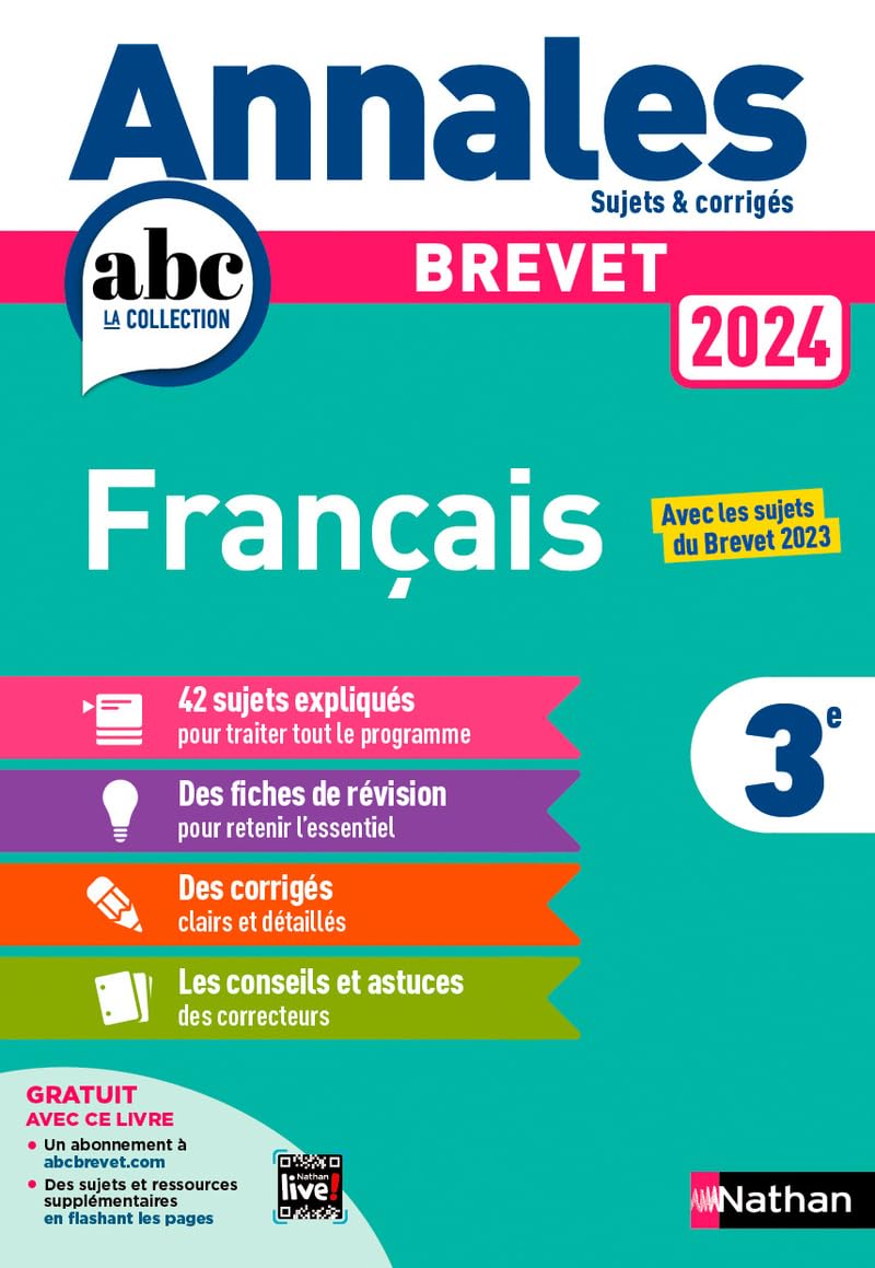 Annales Brevet Français 2024 - Corrigé 9782095023539
