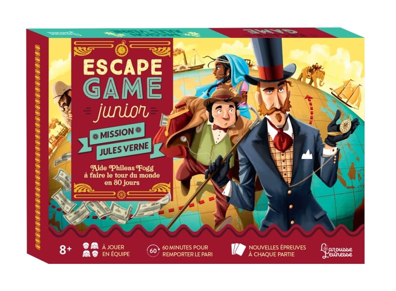 Escape Game Junior - Mission Jules Verne - Aide Phileas Fogg à faire le tour du monde en 80 jours 9782035978097