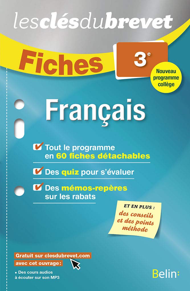 Fiches Français - 3ème: Les clés du brevet - Édition 2016 9782701198316