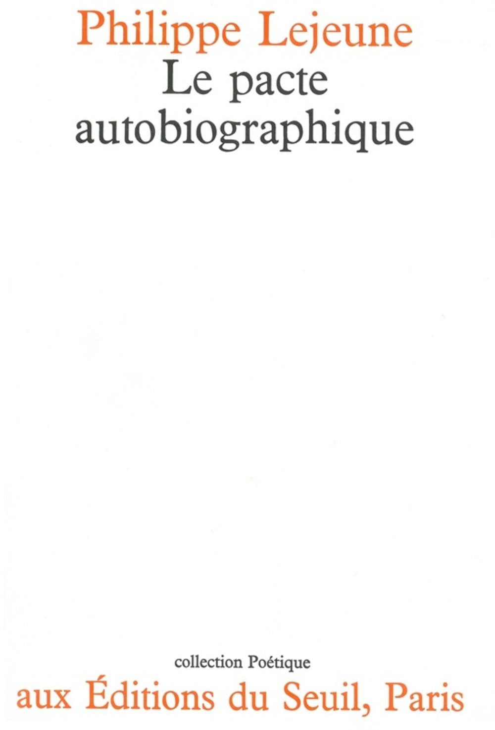 Le Pacte autobiographique 9782020042932
