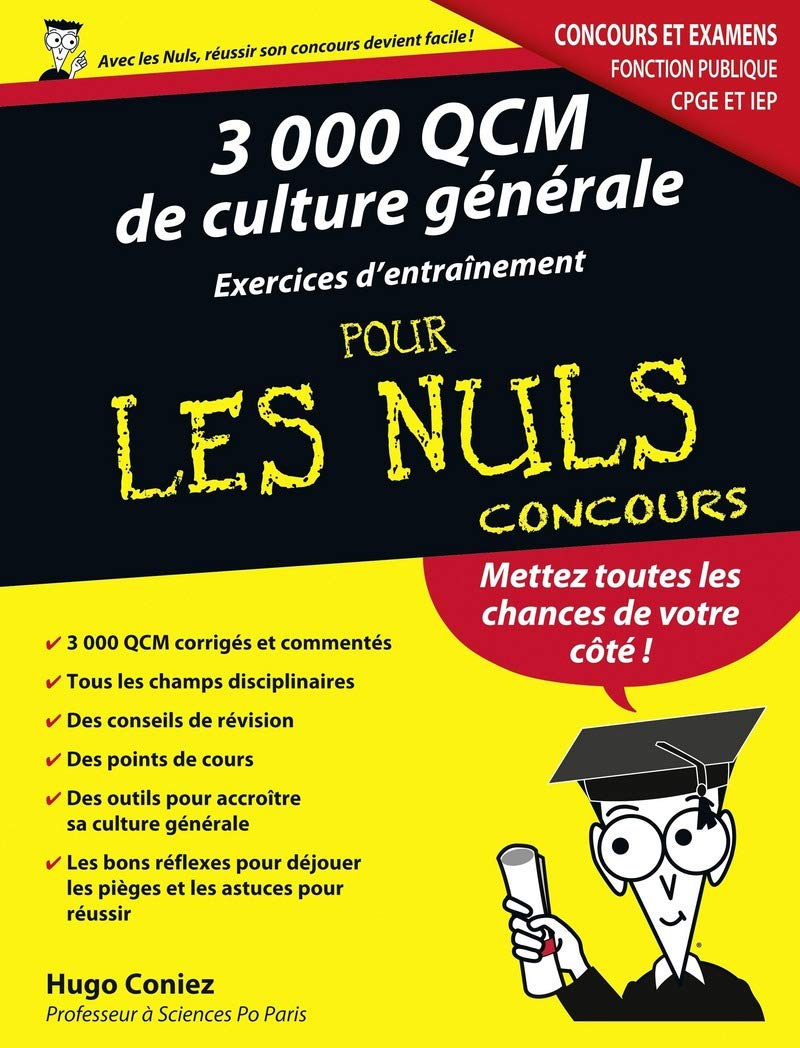 3000 QCM de Culture générale - Concours de la fonction publique pour les Nuls 9782754066617
