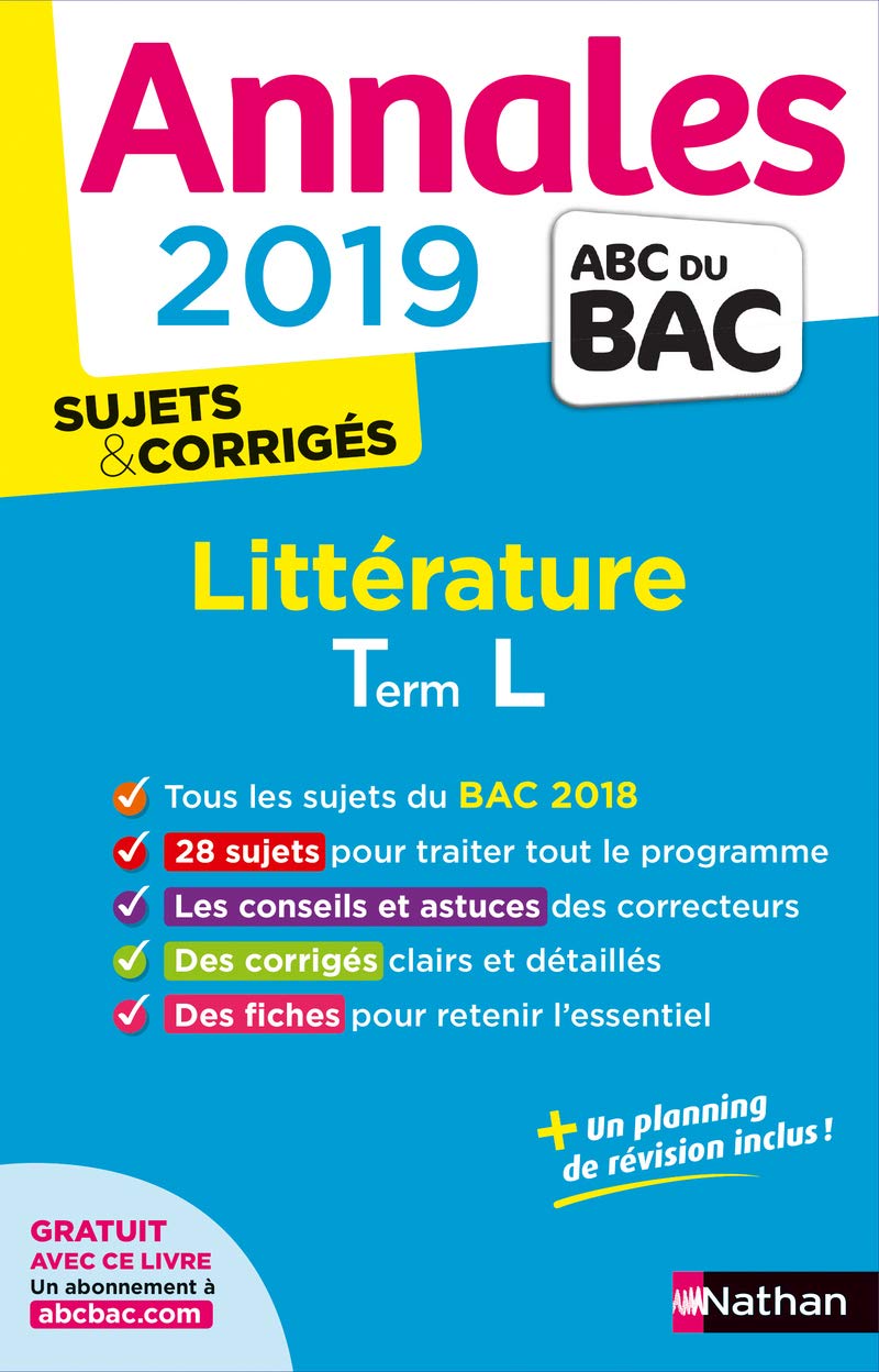 Annales ABC du BAC 2019 - Littérature Term L 9782091573519