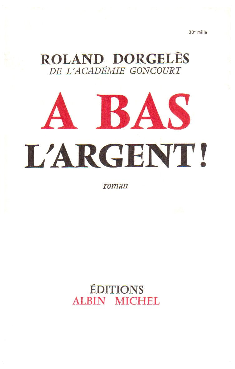 A bas l'argent 9782226120069
