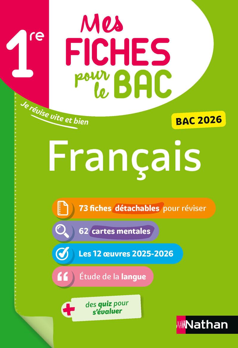 Français 1re - Mes fiches pour le BAC Première - BAC 2026 9782095048860