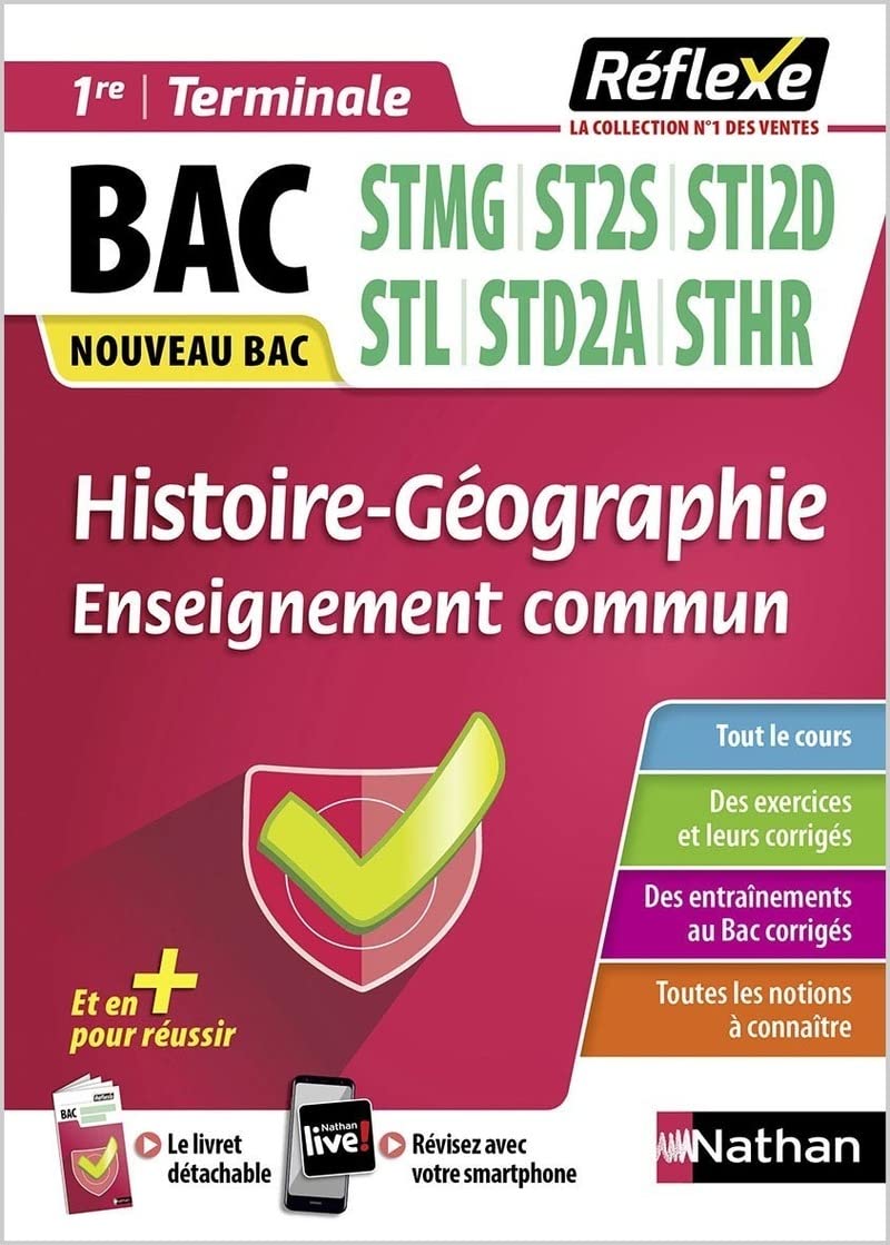 Guide - Histoire-Géographie - 1re/Tle voie technologique - STMG/ST2S/STI2D/STL/STHR/STD2A - Réflexe - 2025 9782091671574