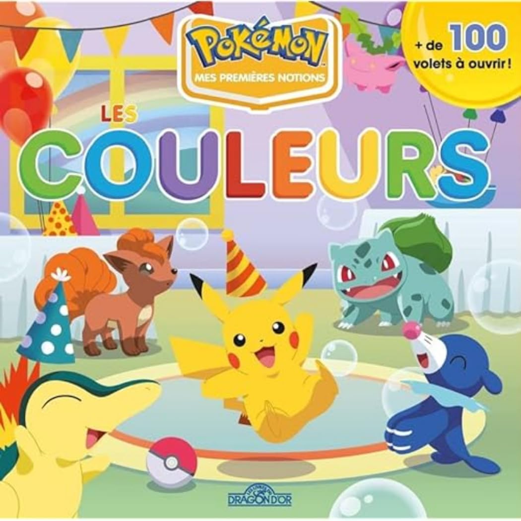 Pokémon – Mes premières notions – Les couleurs – Livre animé tout-carton avec plus de 100 volets à soulever – Dès 3 ans 9782821215696