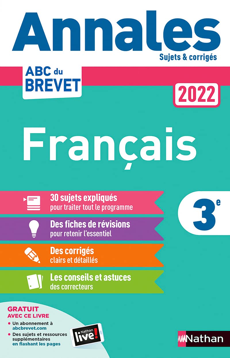Annales ABC du Brevet 2022 - Français 3e - Sujets et corrigés + fiches de révisions 9782091572666