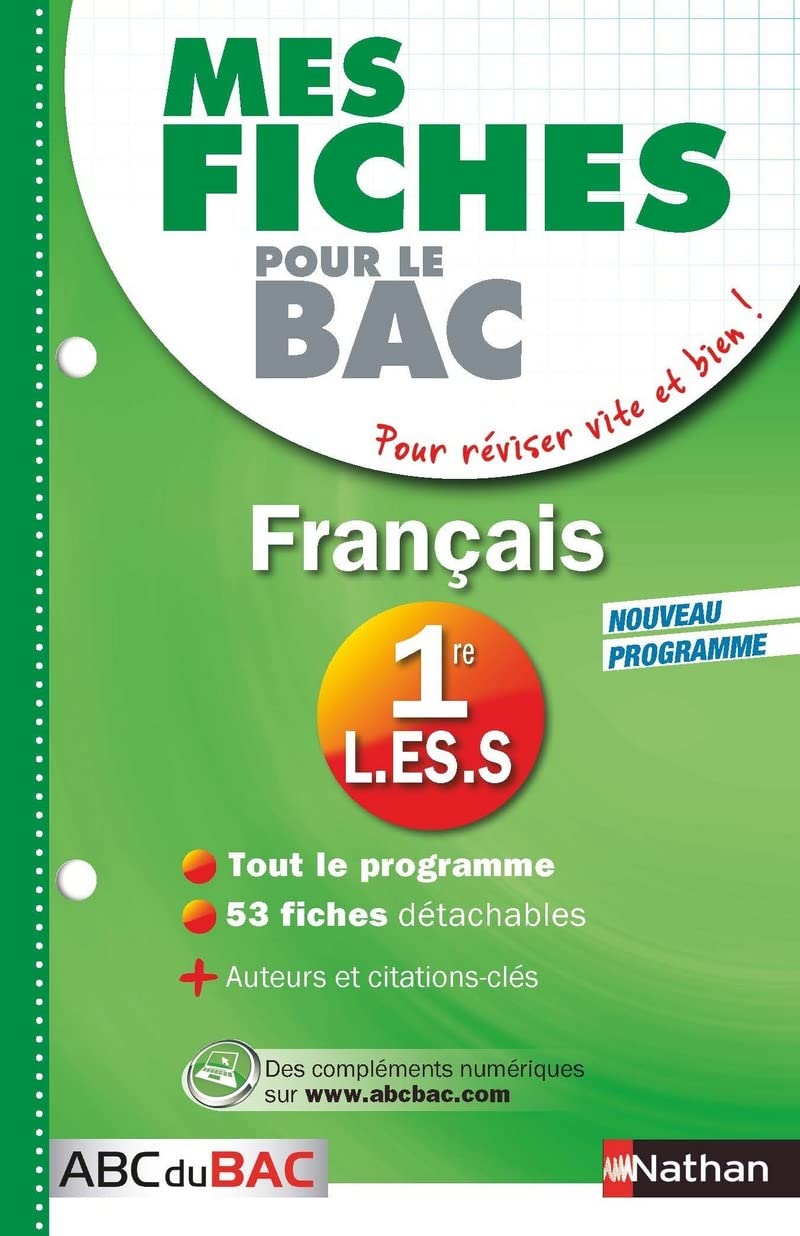Mes Fiches ABC du BAC Français 1re L.ES.S 9782091884639
