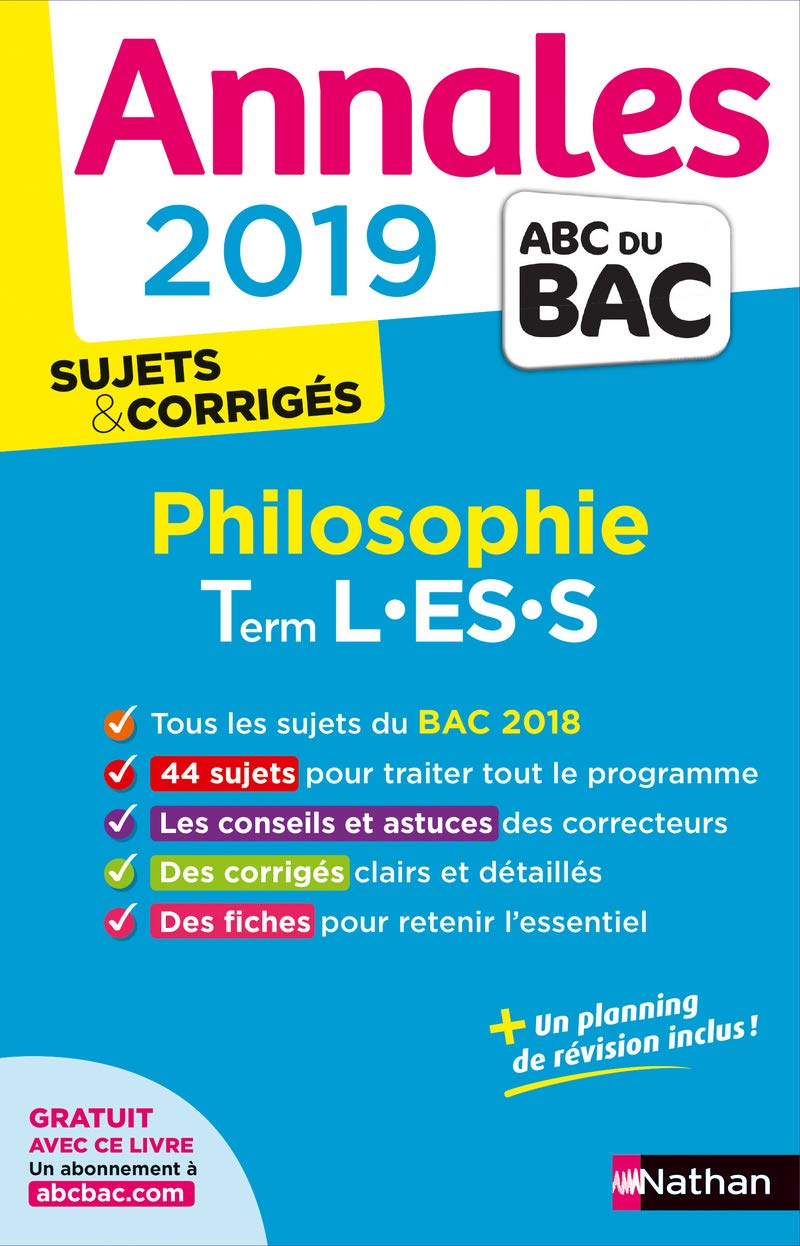 Annales ABC du BAC 2019 - Philosophie - Term L-ES-S 9782091573502