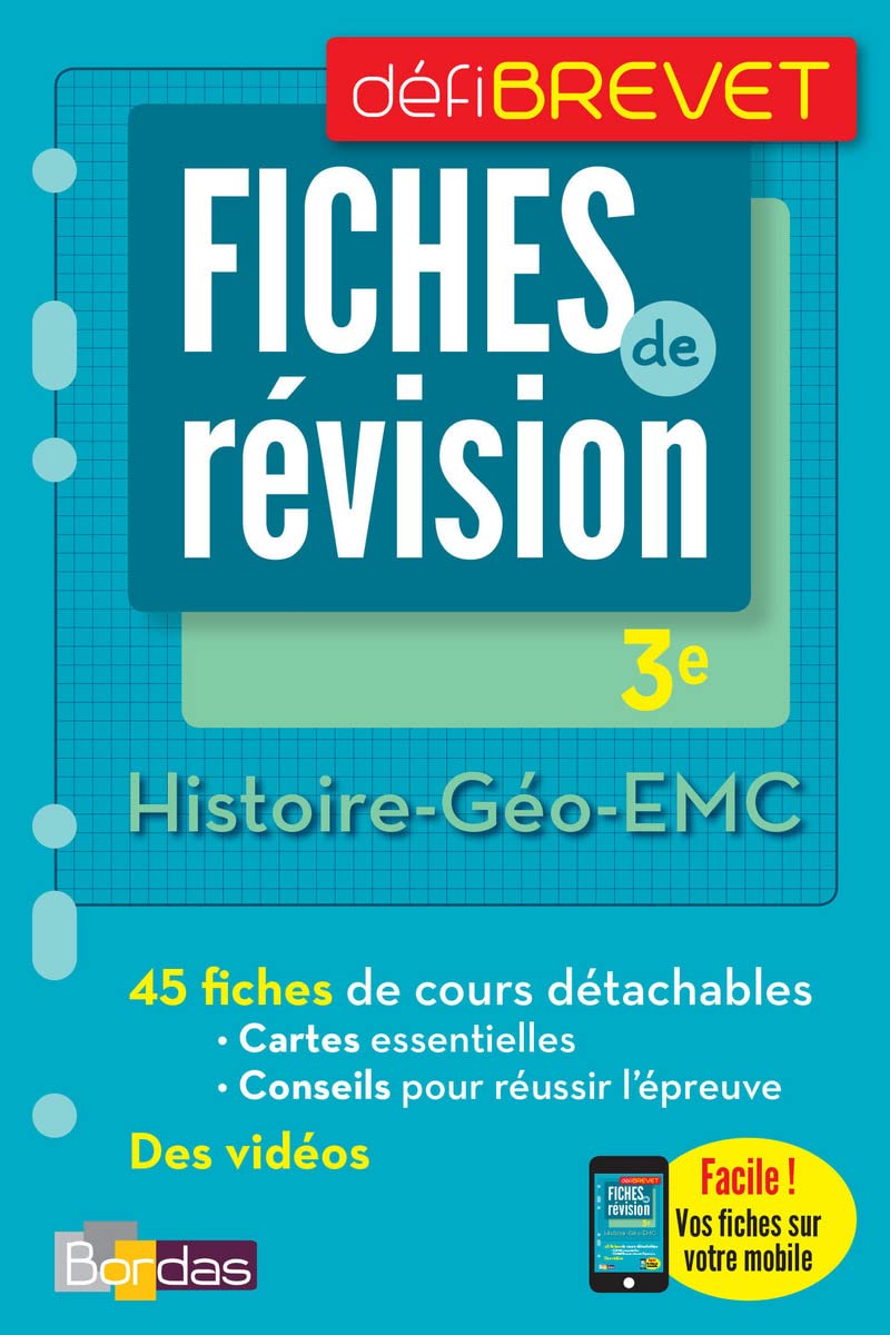 DéfiBrevet - Fiches de révision - Histoire-Géo 3e + OFFERT : vos fiches sur votre mobile 9782047355541