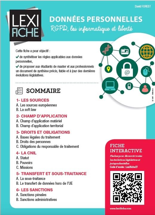 Données personnelles: RGPD, loi informatique et libertés 9782356443663