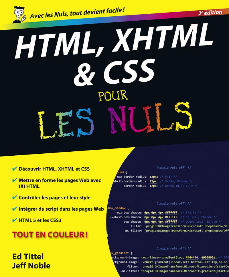 HTML, XHTML et CSS 2e Pour les nuls 9782754025454