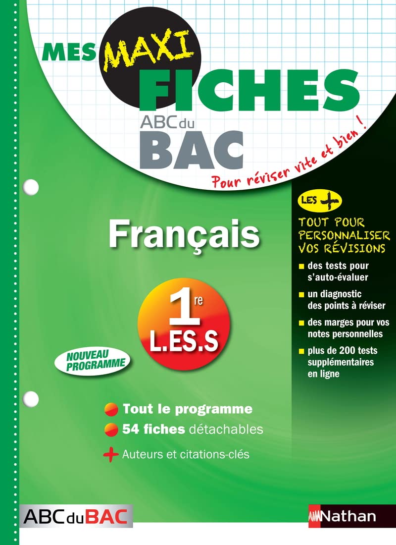 Mes MAXI Fiches Français 1ère L-ES-S 9782091891095