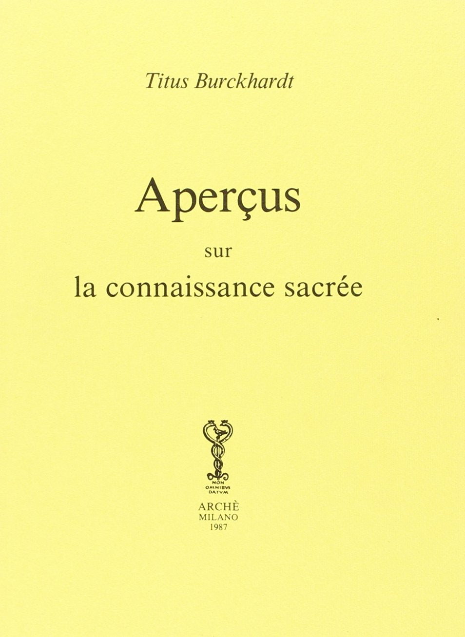 Aperçus sur la connaissance du sacré 9788872520055