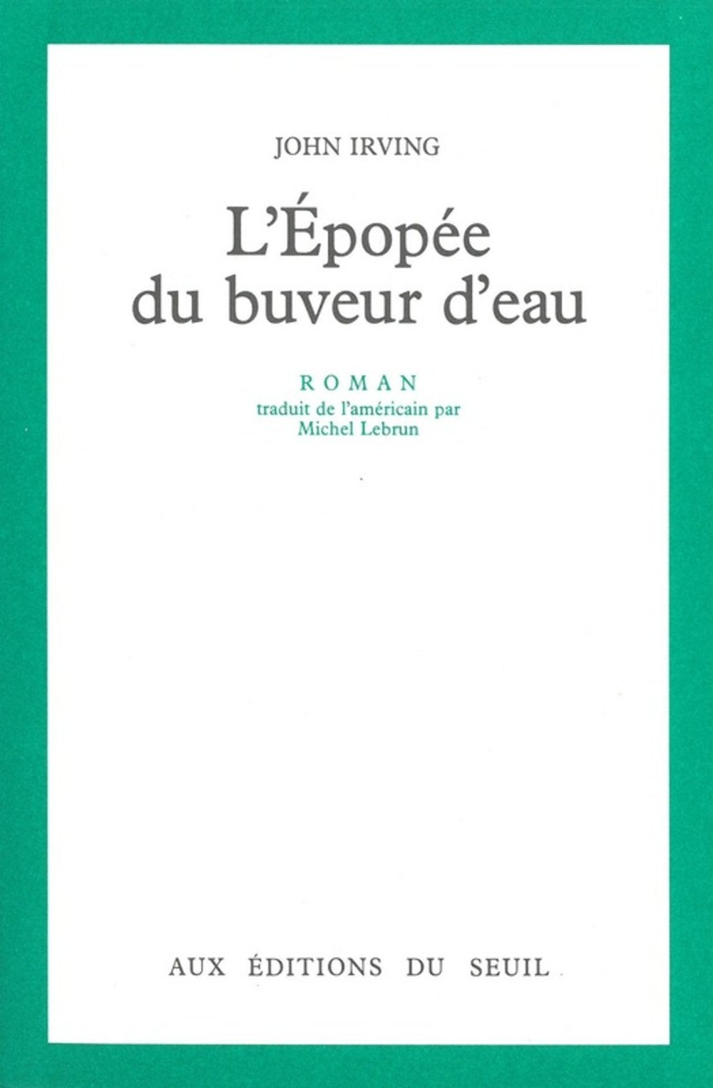 L'Epopée du buveur d'eau 9782020101844