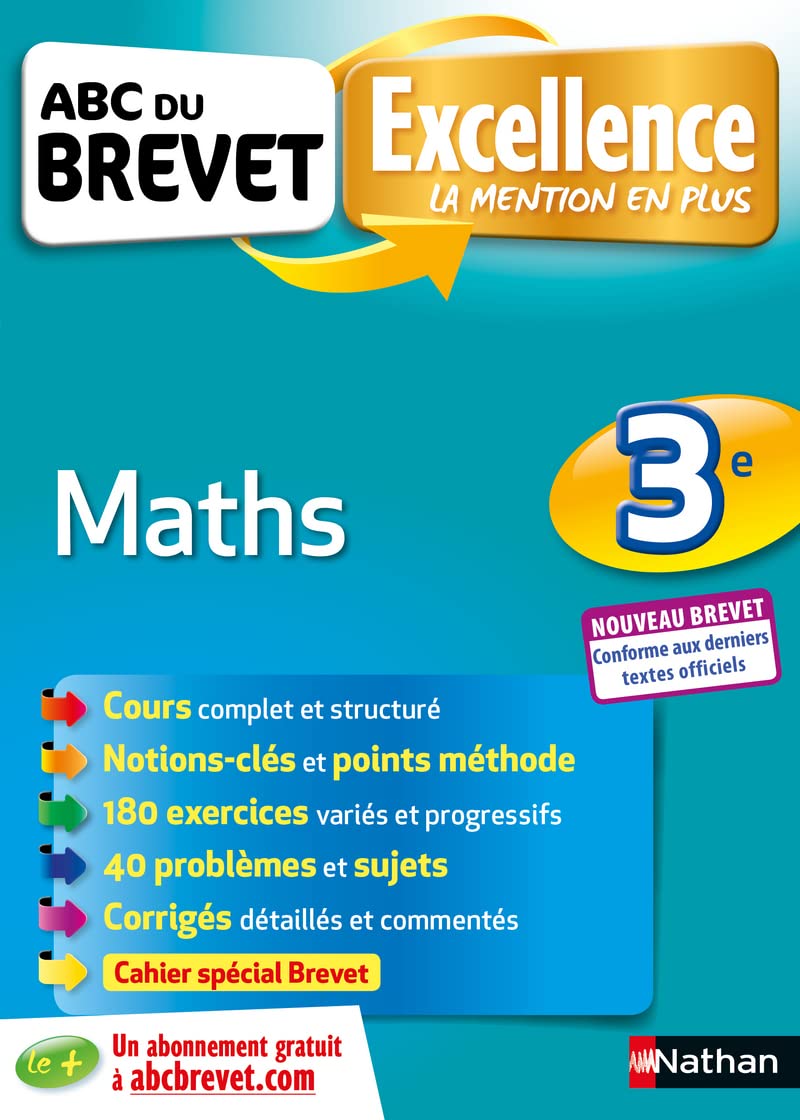 Maths 3e - ABC du Brevet Excellence - Brevet 2022 - Cours, Méthode, Exercices 9782091520285