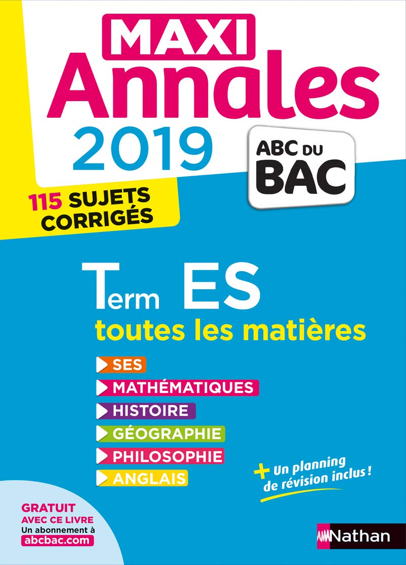 Maxi Annales ABC du Bac 2019 - Terminale ES (28) 9782091573670