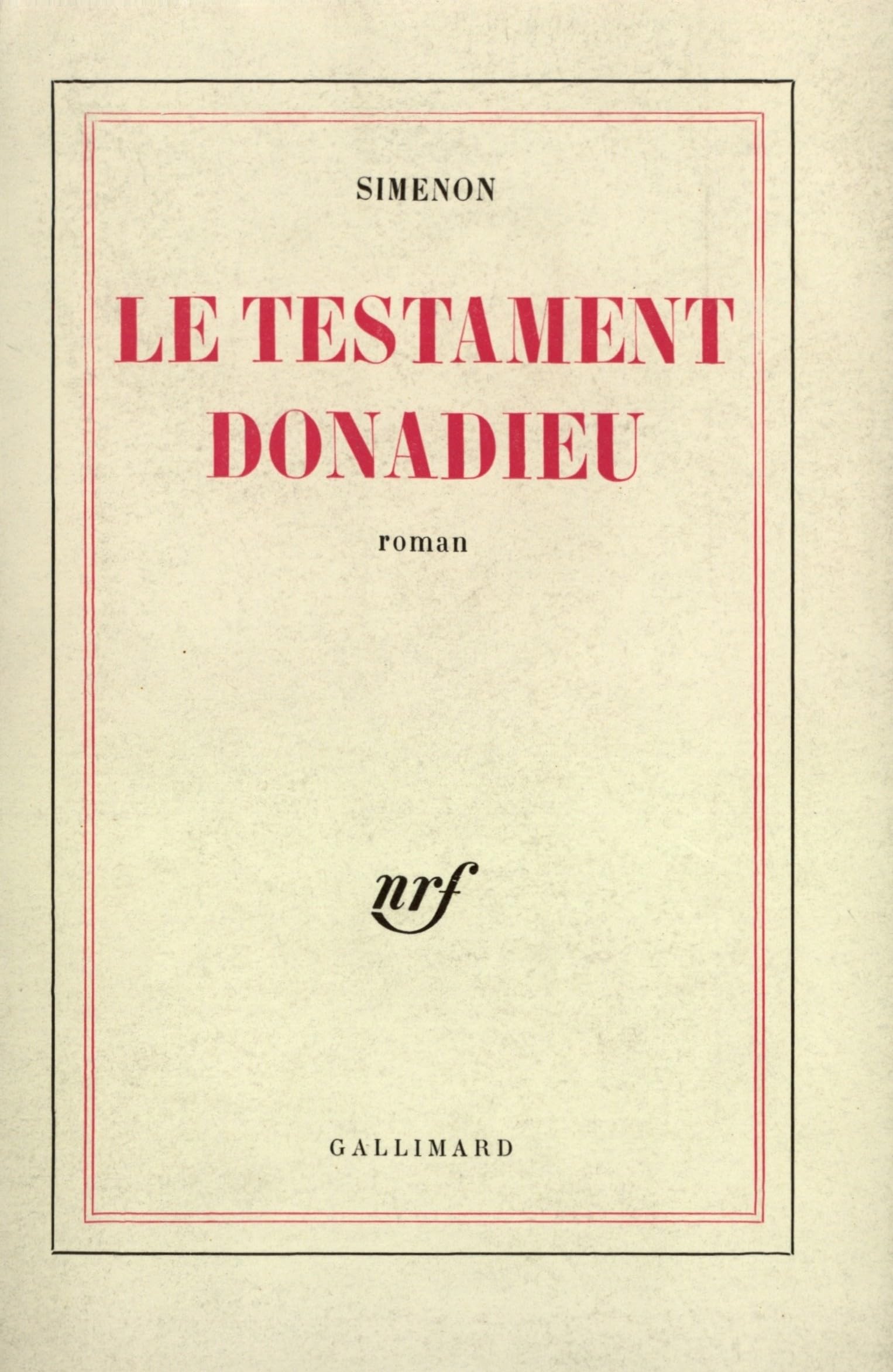 LE TESTAMENT DONADIEU 9782070259359