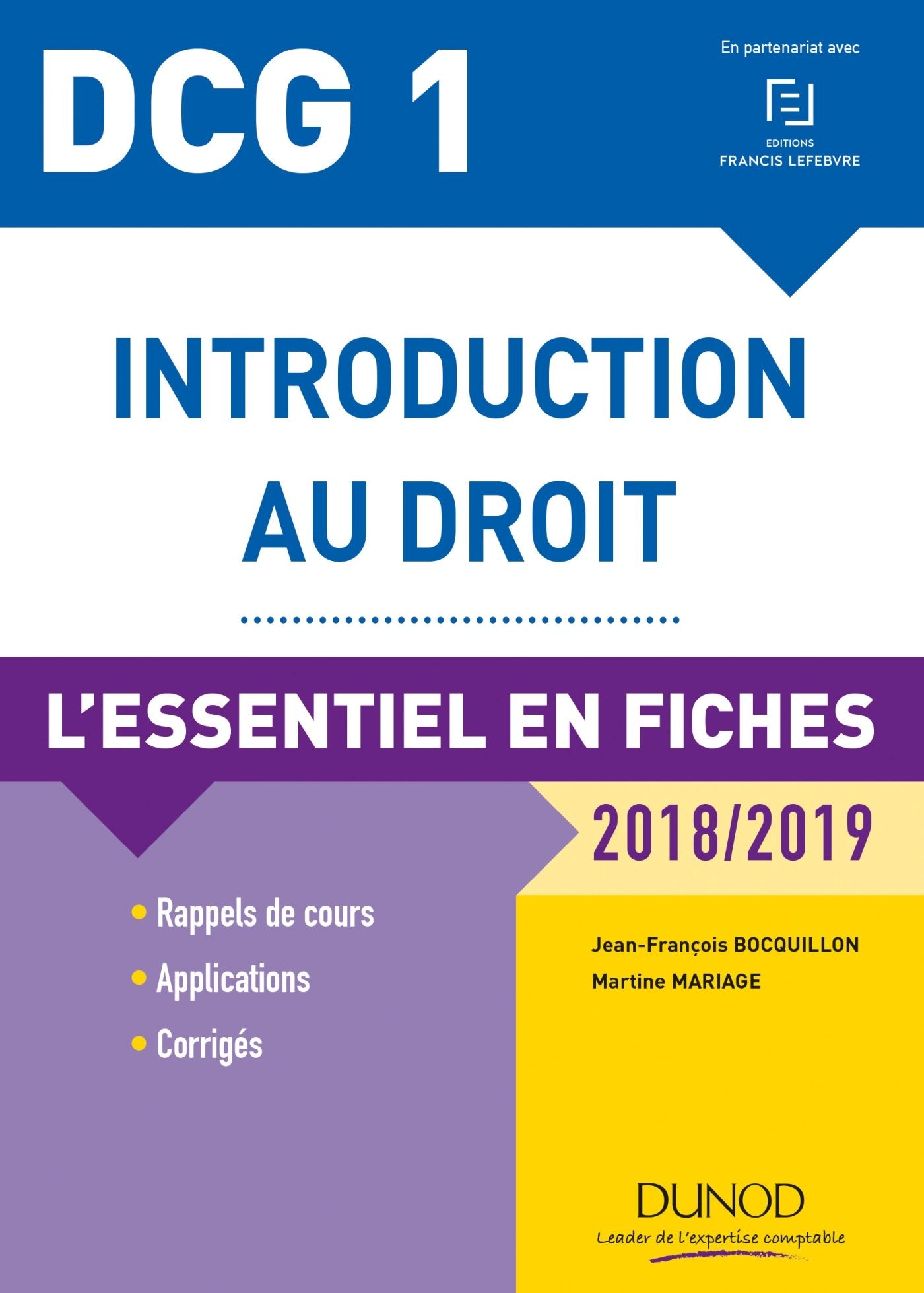 Introduction au droit DCG 1: L'essentiel en fiches 9782100773640