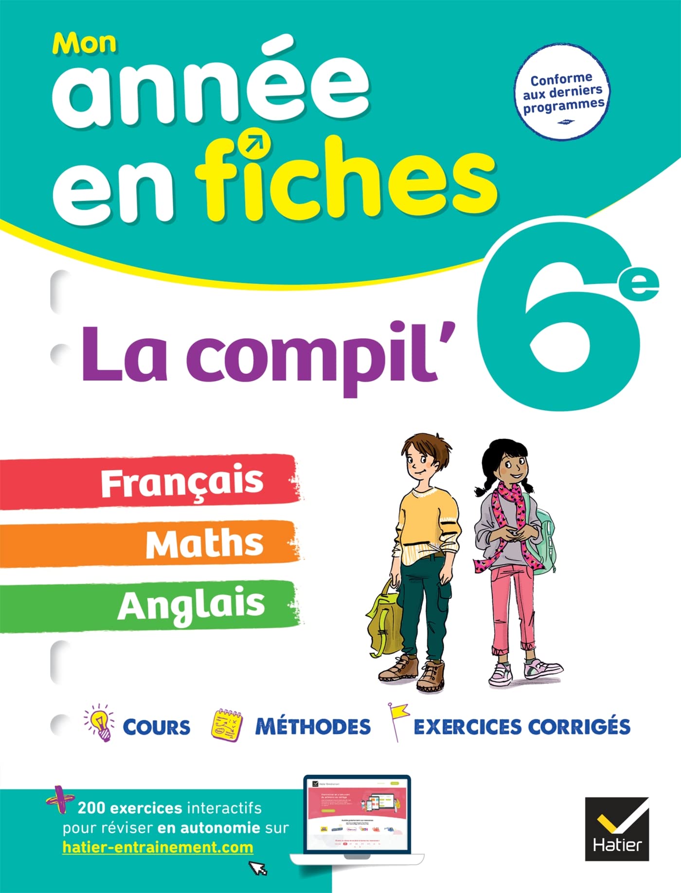 La Compil' 6e (tout-en-un) : français, maths et anglais: tout le programme de 6e en fiches 9782401086883